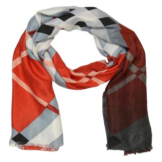 Premium Cotton Shaded Stole - Reddish White